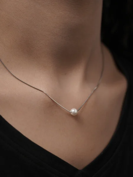 925 Silver Necklace with White Pearl