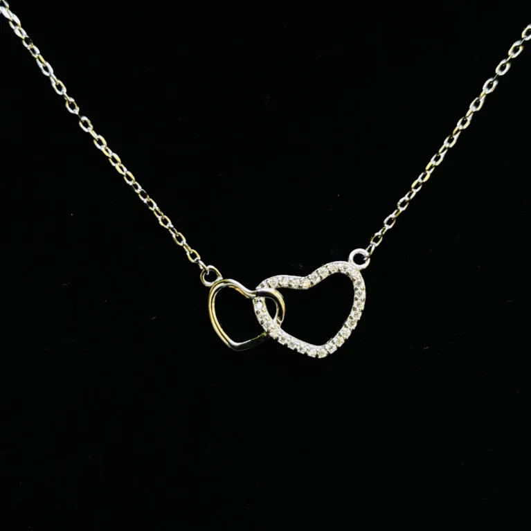Linked Hearts Silver Pendant
