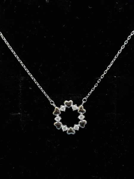 Petal Heart Circle Pendant