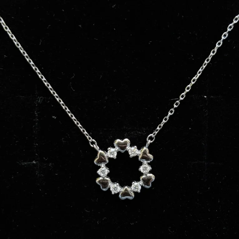 Petal Heart Circle Pendant