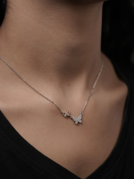 Cute Butterfly Silver Pendant
