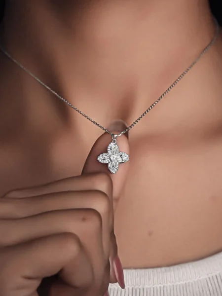 Spinning Flower Diamond Pendant