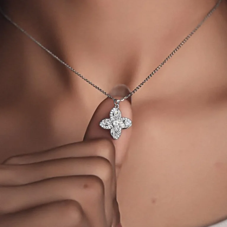 Spinning Flower Diamond Pendant