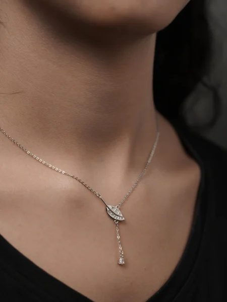 Floating Leaf Silver Pendent