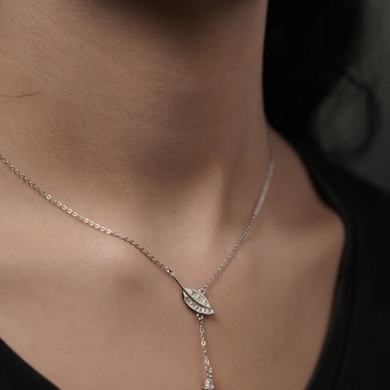 Floating Leaf Silver Pendent